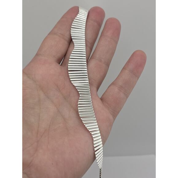 GRADUATED COLLAR NECKLACE ITALY 925 STERLING SILVER - Picture 13 of 16